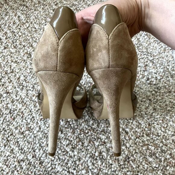 Steve Madden Womens Fellecia High Heel Shoe Size 8 Tan Leather Platform Stiletto - Picture 6 of 11